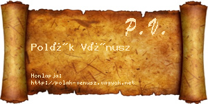 Polák Vénusz névjegykártya
